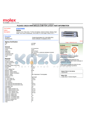 74337-0053 datasheet - 0.80mm (.031