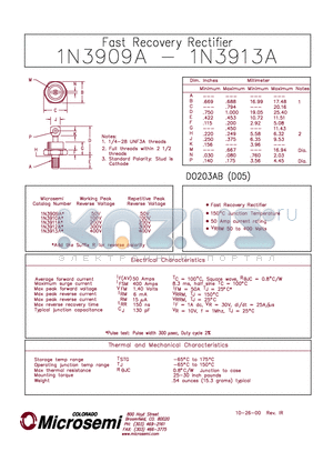 1N3912A datasheet - Fast Recovery Rectifier