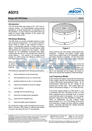 AG312 datasheet - Design with PIN Diodes