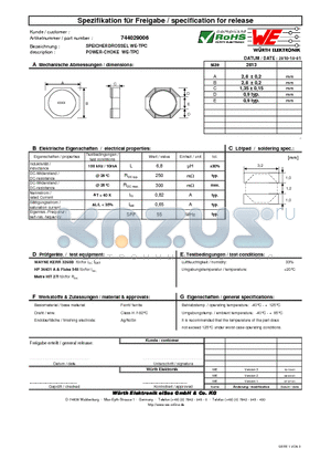 744029006 datasheet - POWER-CHOKE WE-TPC