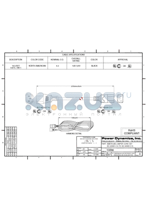 10096 datasheet - AMERICAN JUMPER CORD SET IEC 60320 C14 TO IEC 60320 C13