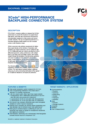 10091812-101LF datasheet - XCede^ High-Performance Backplane Connector System