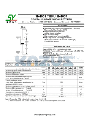 1N4002 datasheet - GENERAL PURPOSE SILICON RECTIFIER