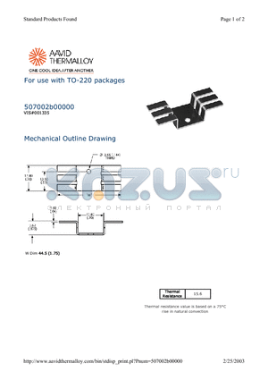 507002B00000 datasheet - For use with TO-220 packages