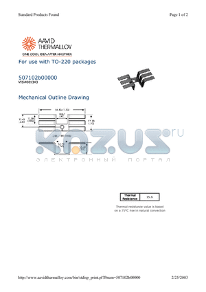 507102B00000 datasheet - For use with TO-220 packages