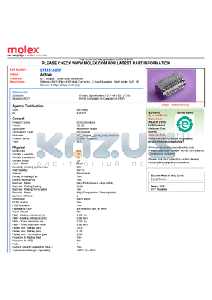 74441-0017 datasheet - 0.80mm (.031