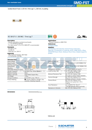 0034.5612.11 datasheet - Directly solderable on printed circuit boards