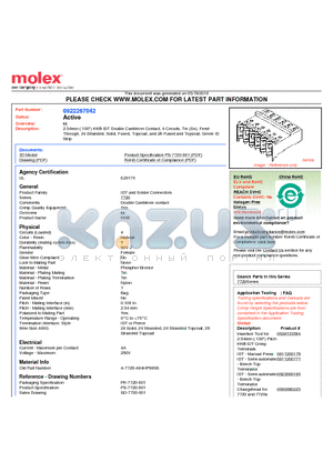 A-7720-A04HP909B datasheet - 2.54mm (.100) KK^ IDT Double Cantilever Contact, 4 Circuits, Tin (Sn), Feed-Through, 24 Stranded, Solid, Fused, Topcoat, and 26 Fused and Topcoat, Green ID Strip