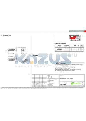 744711005 datasheet - WE-SD Rod Core Choke