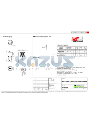 744732681 datasheet - WE-TI Radial Leaded Wire Wound Inductor