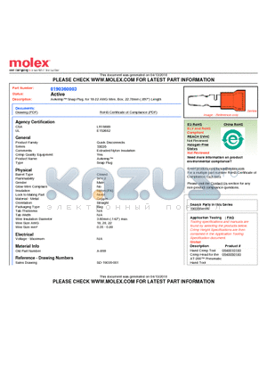 A-869 datasheet - Avikrimp Snap Plug, for 18-22 AWG Wire, Box, 22.78mm (.897