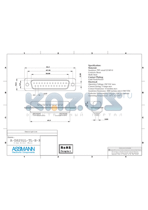 A-DS25LL-TL-B-R datasheet - D-SUB SOLDER