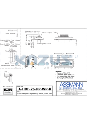 A-HDF-26-PP-WP-R datasheet - D-SUB WATERPROOF