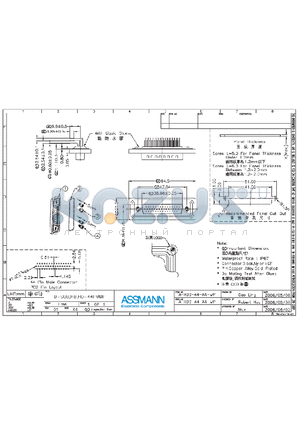 A-HDS-44-AA-WP datasheet - D-SUB, HD, HD-44PMMP