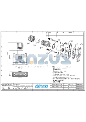 A-HDS44-HOOD-WP-R datasheet - D-SUB CONN. ASSY SCREW HD44P M CONN M PIN