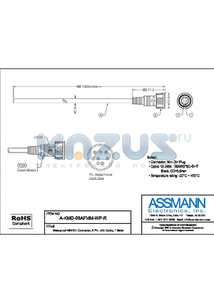 A-KMD-08AFMM-WP-R datasheet - WATERPROOF MINI DIN CONNECTOR