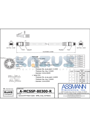 A-MCSSP-80300-R datasheet - CAT.5E SFTP PATCH CABLE