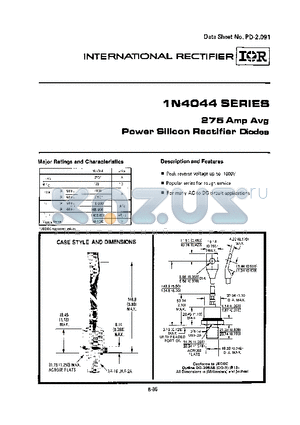 1N4045 datasheet - 275 Amp Avg Power Silicon Rectifier Diodes