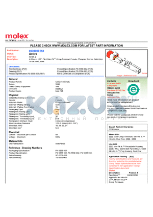 0039000153 datasheet - 4.20mm (.165