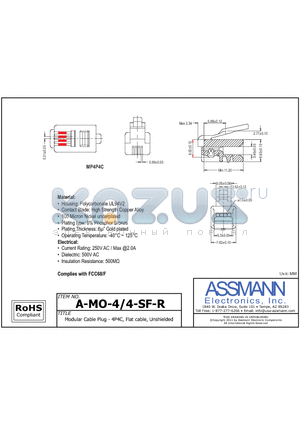 A-MO-4-4-SF-R datasheet - Modular Cable Plug