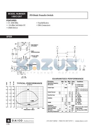 100C1297 datasheet - PIN Diode Transfer Switch