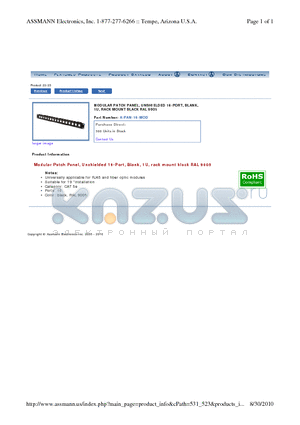 A-PAN-16-MOD datasheet - MODULAR PATCH PANEL