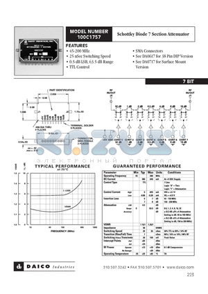 100C1757 datasheet - Schottky Diode 7 Section Attenuator