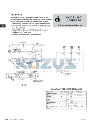 100D0688 datasheet - 3 Port Antenna Selector