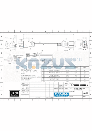 A-PC2302-050026-1 datasheet - 5-15P TO 320C13