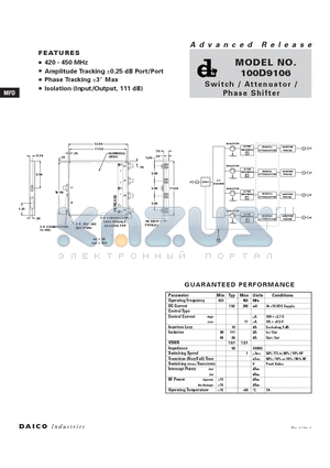 100D9106 datasheet - Switch / Attenuator / Phase Shifter