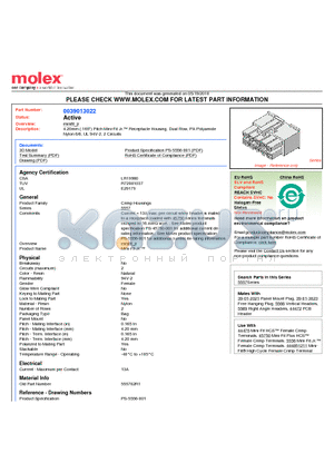 0039013022 datasheet - 4.20mm (.165