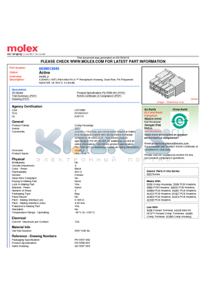 0039013045 datasheet - 4.20mm (.165