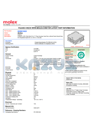 0039013023 datasheet - 4.20mm (.165