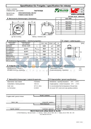 7447797820 datasheet - POWER-CHOKE WE-PDF