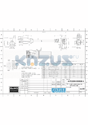 A-PC2304-050028-1 datasheet - 5-15P TO 320C13