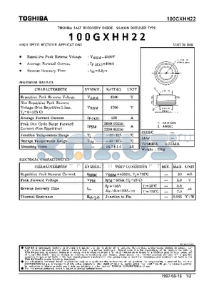 100GXHH22 datasheet - DIODE (HIGH SPEED RECTIFIER APPLICATIONS)