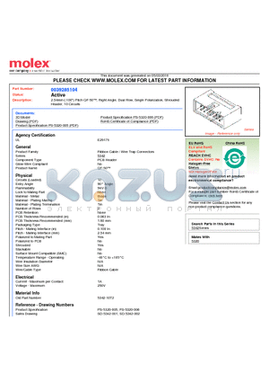 0039285104 datasheet - 2.54mm (.100