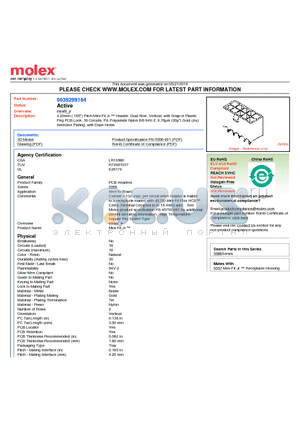 0039299164 datasheet - 4.20mm (.165