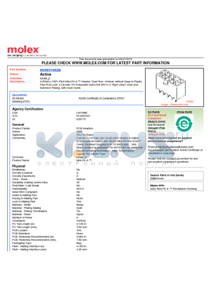 0039310028 datasheet - 4.20mm (.165