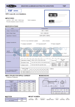 100YXF10MEFC6.3X11 datasheet - 105 Long Life. Low impedance.