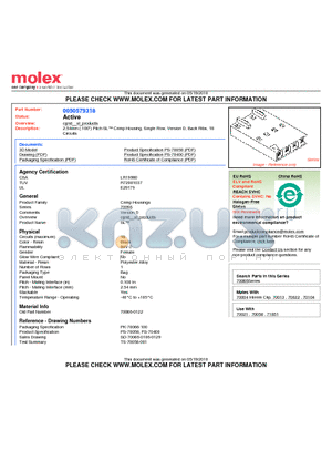 0050579318 datasheet - 2.54mm (.100