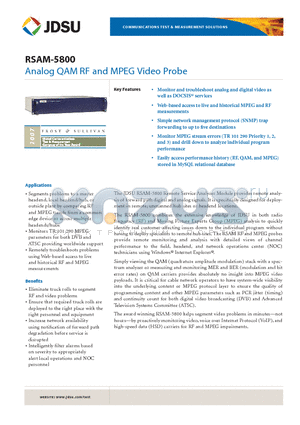 1010-00-0906 datasheet - Analog QAM RF and MPEG Video Probe