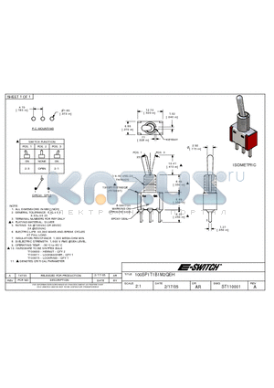 100SP1T1B1M2QEH datasheet - E-SWITCH 100SP1T1B1M2QEH