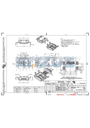 10103593-0001LF datasheet - MICRO-USB B-TYPE MID-MOUNT