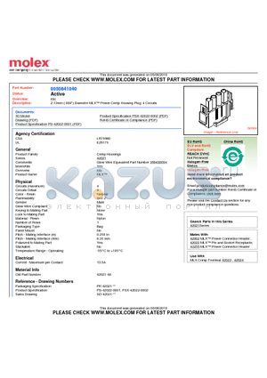 0050841040 datasheet - 2.13mm (.084