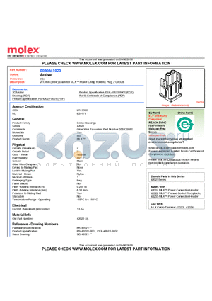 0050841020 datasheet - 2.13mm (.084