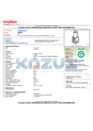 0050842012 datasheet - 2.13mm (.084