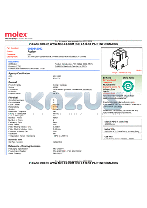 0050842062 datasheet - 2.13mm (.084