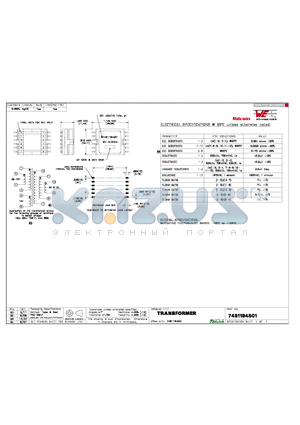 7491194501 datasheet - SEE REVISION SHEET FOR REVISION LEVEL