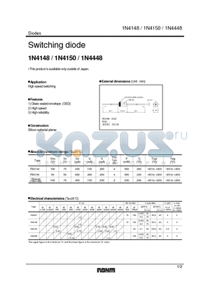 1N4148 datasheet - Switching diode